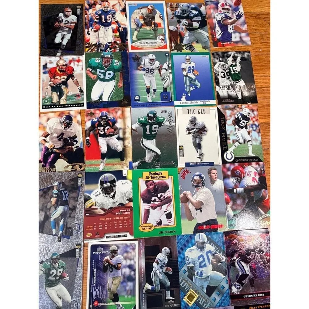 80+ Football Card Lot NFL Stars Rookies Inserts 1990s 2000s Mixed Brands